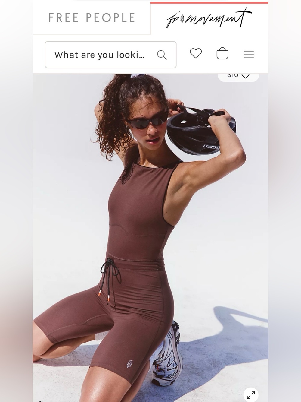 Free People Movement Chocolate Brown High-Neck Biker Romper